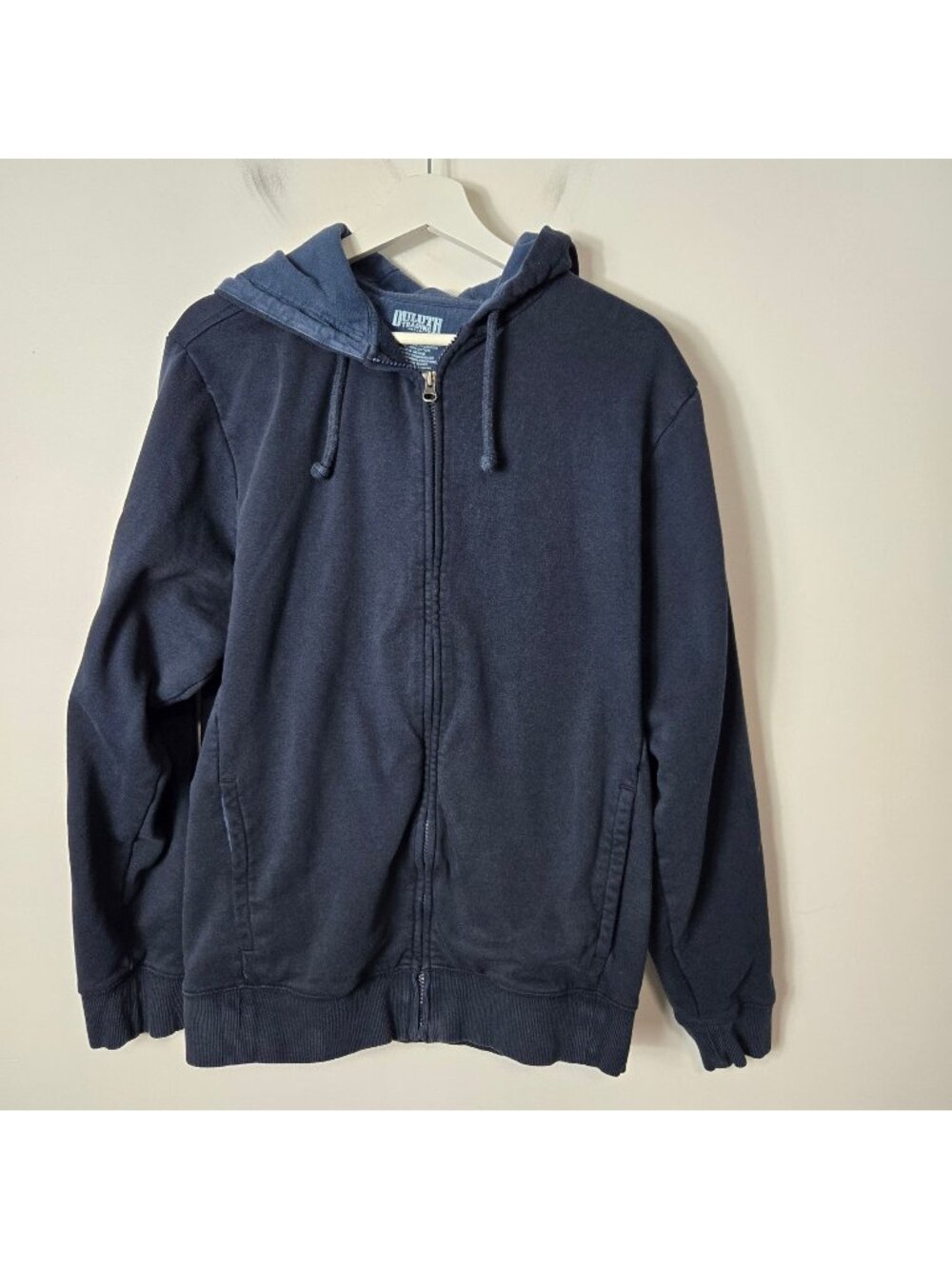 Duluth Trading Co Men's Size M Fleece Full Zip Hoodie Navy Blue Jacket